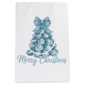 Oyster Tree Bow Preppy Merry Christmas Coquette Medium Cadeauzakje (Voorkant)