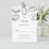 Oyster Wedding Response Kaarten RSVP Kaartje (Staand voorkant)