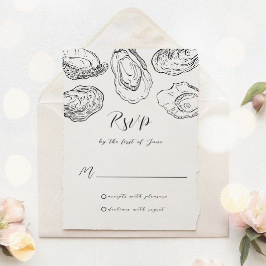 Oyster Wedding Response Kaarten RSVP Kaartje