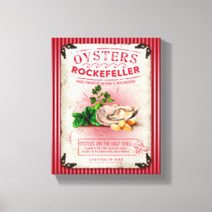 Oysters Rockefeller op Half Shell Canvas Afdruk