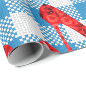 Oz Blue Gingham Ruby slippers Cadeaupapier (Rol Hoek)