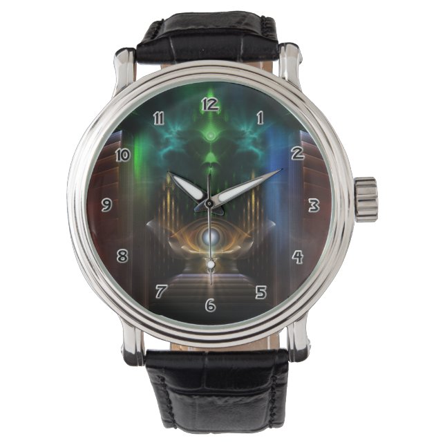 Oz Fractal Art Wrist Watch overwegen Horloge (Voorkant)