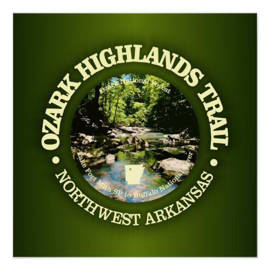 Ozark Highlands Trail (rood) Perfect Poster (Voorkant)