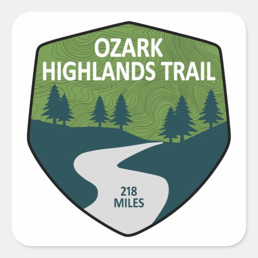Ozark Highlands Trail Vierkante Sticker (Voorkant)