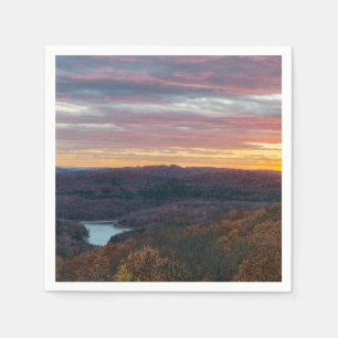 Ozark Mountains Autumn Sunset Paper Napkin Servet