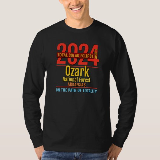 Ozark National Forest Arkansas Total Solar Eclipse T-shirt (Voorkant)