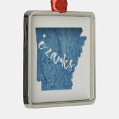 Ozarks, Arkansas Wood Grain Metalen Ornament (Rechts)