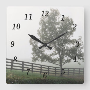 Ozars country fog Square Wall klok