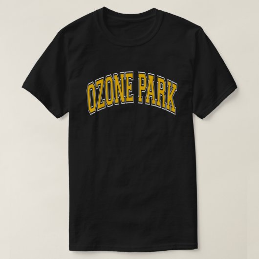 Ozone Park Ny Queens Varsity Style Amber Text  T-shirt (Design voorkant)