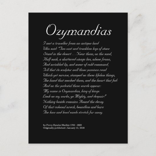 Ozymandias Briefkaart (Voorkant)