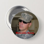 P102004, Welkom thuis Ronde Button 7,6 Cm (Voorkant /achterkant)