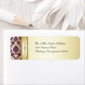 P1 Élégant Étiquette de diamant rouge or Damas (En situation)