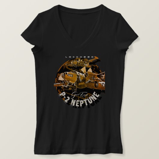 P2 Neptune Maritiem Patrouillevliegtuig van de Ame T-shirt (Design voorkant)