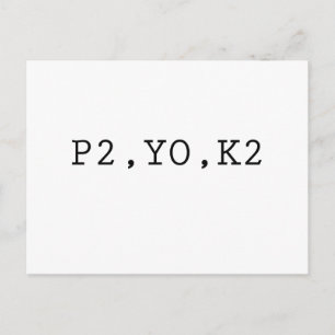 P2, YO, K2 BRIEFKAART