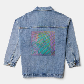 P34 Unieke Kleurrijke Abstracte Kunst Denim Jacket