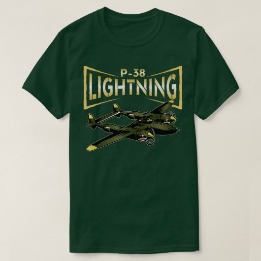 P38 Verlichtingsvliegtuig WW2 Vliegtuig voor Vlieg T-shirt (Design voorkant)