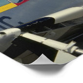 P51 Mustang, neushoorn/propeller met neuskunst Poster (Hoek)