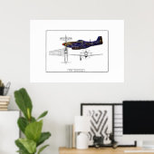 P51 Mustang Poster (Thuiskantoor)
