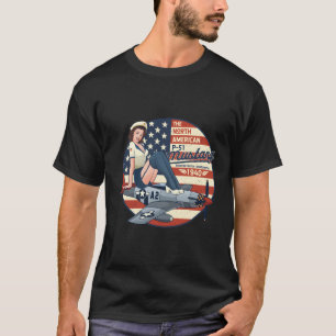 P51 Mustang Vliegtuig voor WWII UP T-shirt