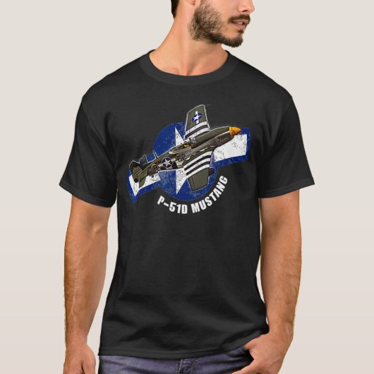 P51 Mustang WW2 Warplane Plane Warbird T-shirt (Voorkant)