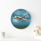 P51D Mustang wandklok Grote Klok (Huis)