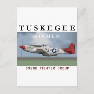 P51D Red Tail-strijder, gevlogen door Tuskegee Air Briefkaart