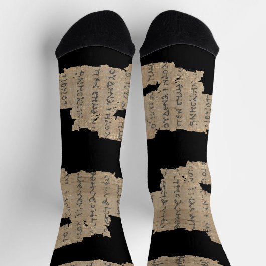 P52 Papyrus Fragment Socks –Earliest New Testament Sokken (Top)