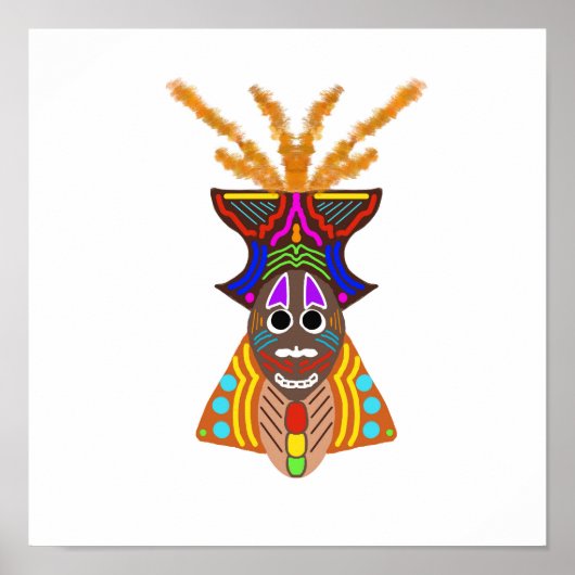 P69 - Poster de Masque Africain Coloré (Devant)