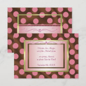 P6 Roze bruine zijderoute polaire dot Sla de datum Save The Date (Voorkant / Achterkant)