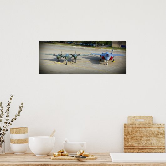 P-38 Bliksem en F-35 Bliksem II Poster (Keuken)