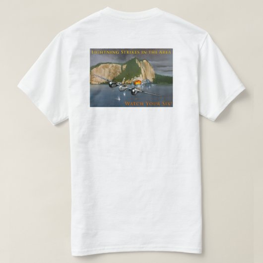 P-38 Blikseminslagen in het gebied T-shirt (Design achterkant)