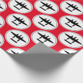 P-38 Bliksemschicht Witte Cirkel Rood Rug Cadeaupapier (Hoek)