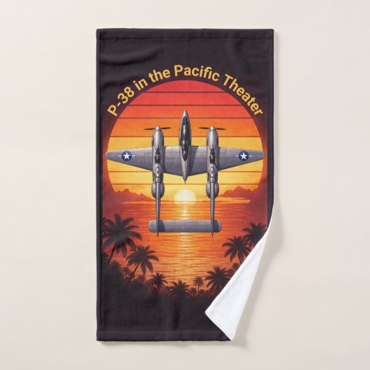 P-38 Lightning dans le Pacifique (Serviette à main)