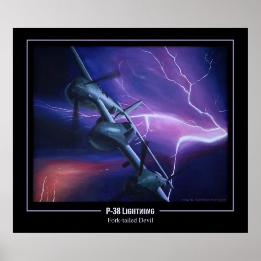 P-38 Lightning Fork-Tailed Devil Poster (Voorkant)