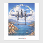 P-38 Lightning in the Mediterranean Theater Sticker (Vel)