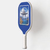 P-38 Lightning Over the Mediterranean Pickleball Paddle (Links)