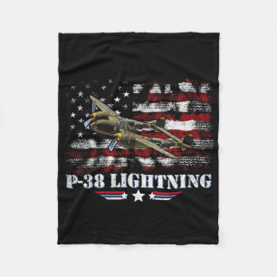 P-38 Lightning P38 WW2 Vliegtuig Fighter Jet Pilot Fleece Deken