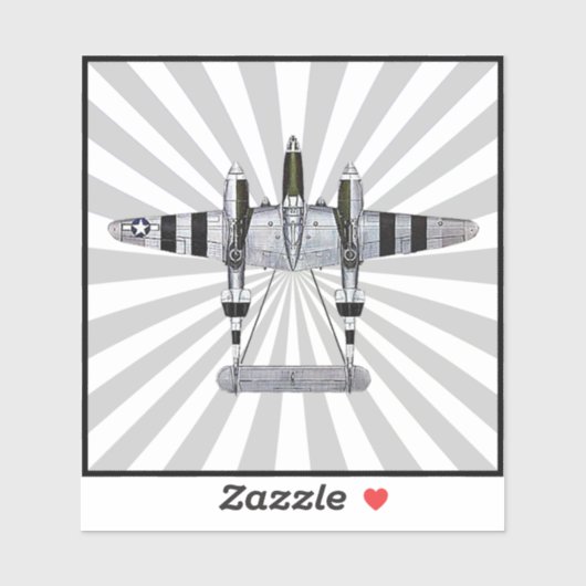 P-38 Lightning Starburst Sticker (Vel)