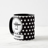 P-38 Silhouet in witte cirkel op zwart Mok (Voorkant links)