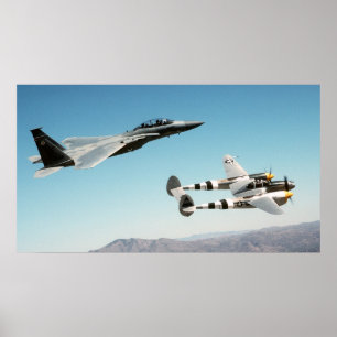 P-38 Verlichting F-15 Eagle Poster