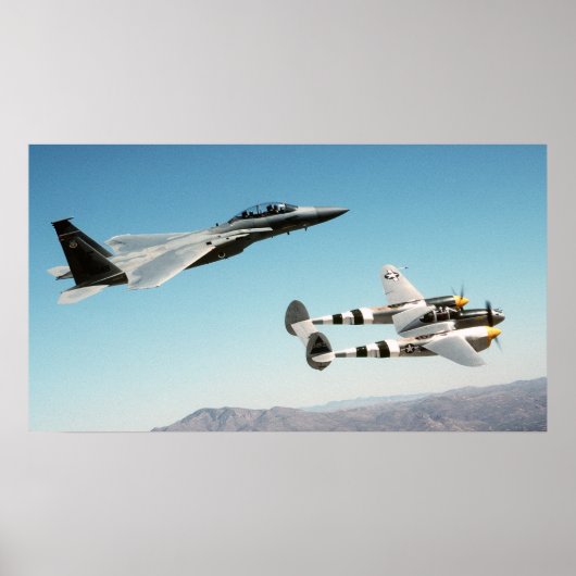 P-38 Verlichting F-15 Eagle Poster (Voorkant)