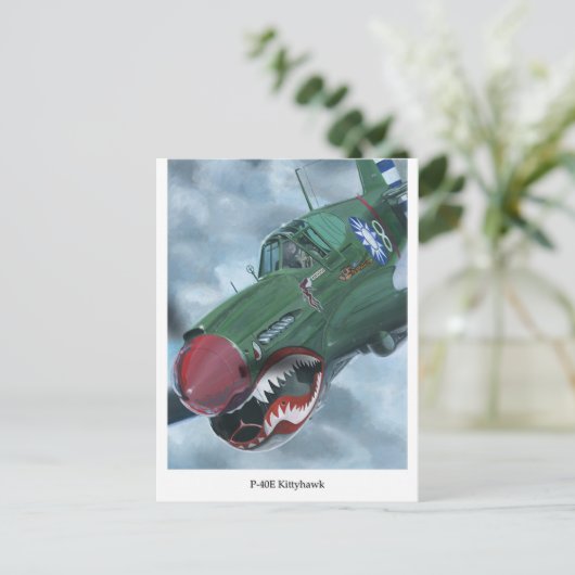 P-40 Kittyhawk Briefkaart (Staand voorkant)