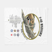 P-40 WARHAWK CURTIS FLYING TIGERS PLANE FLEECE DEKEN (Voorkant (Horizontaal))