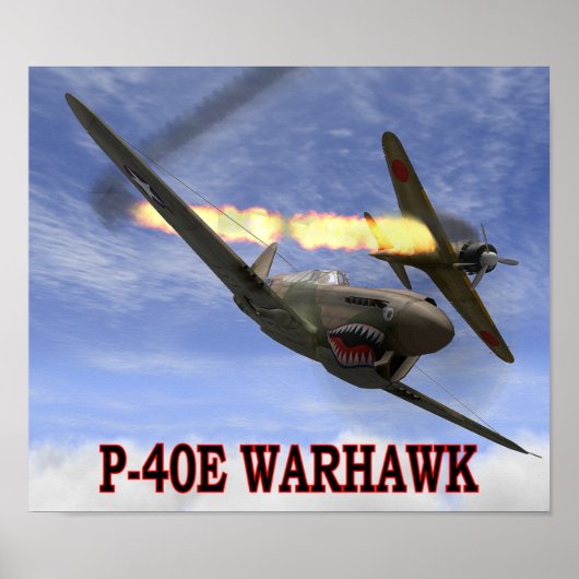 P-40 WARHAWK vs A6M2 ZERO POSTER (Devant)