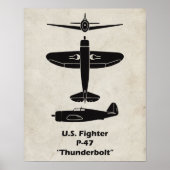 P-47 Poster en decor van schroefvliegtuig (Voorkant)