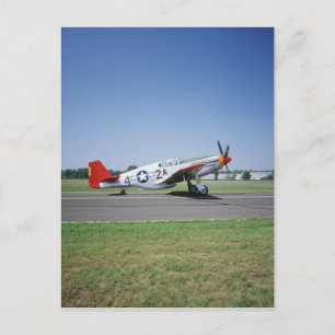P-51 C Tuskegee Red Tail-vliegtuig bij de CAF Air Briefkaart