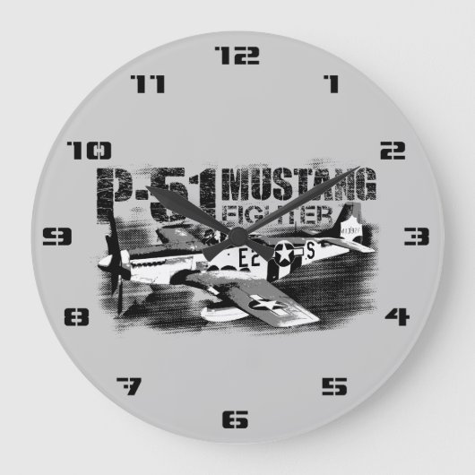 P-51 Horloge murale ronde (grande) de Mustang (Recto)