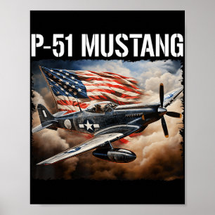 P-51 Mustang Amerikaans WW2 gevechtsvliegtuig P-51 Poster