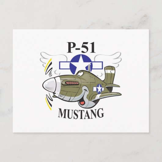 p-51 mustang briefkaart (Voorkant)