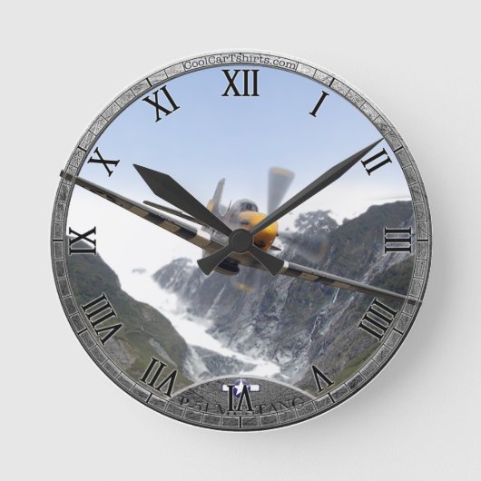 P-51 Mustang Clock Ronde Klok (Voorkant)